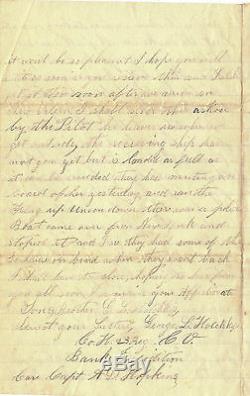 Jan 2 1862 Civil War Confederate Soldier Letter Aboard Ship Planter Mutiny