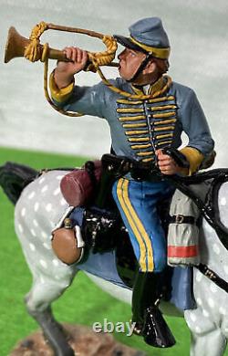 King & Country Civil War Retired CW041 Confederate Cavalry Bugler (Mounted)