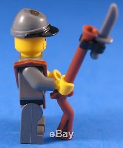 LEGO brick CIVIL WAR Custom CONFEDERATE INFANTRY SOLDIER + Bayonet & Rifle