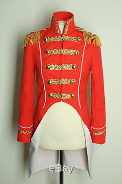 Ladies Soldier Napoleon Jacket Fancy Dress Costume Uniform Carnival Frock-coat