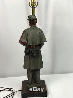 Large Vintage Civil War Confederate Soldier Table Lamp 1971 Dunning Ind