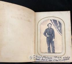 Leather Album full of Civil War Soldiers w names Carte Visite