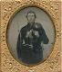 Loaded Triple Armed Union Soldier Clear Ambrotype Civil War