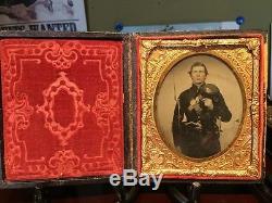 Loaded Triple Armed Union Soldier Clear Ambrotype Civil War
