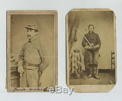 Lot (2) 1800's CDV (Carte de visite) Photographs US CW Civil War Soldiers cv2483