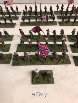 Lot X 22MM Figures Soldiers Civil War 92 Figures Flags Hand Painted Base