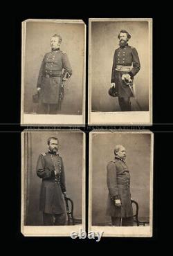 Lot of 4 Civil War Generals All by Mathew Brady / 1860s CDV Soldier Photos