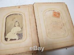 Lot of Vintage Family Paper Frame & CDV Photo Album with Civil War Soldiers