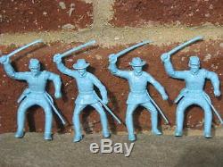 MARX UNION US CIVIL WAR CAVALRY SOLDIERS 1/32 54MM CUSTER TOY PLAYSET BLUE