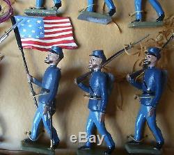 MIGNOT 54mm LEAD SOLDIER US CIVIL WAR UNION MARCHING