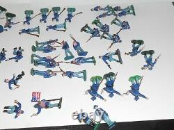 Marx Miniature Play Set Figures Lot X60 Union Soldiers Blue & Grey CIVIL War Set