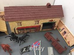 Marx Playsets Zorro By Disney & Civil War Blue Grey 63 Soldiers 6 Horses & Extra