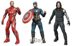 NEW Marvel Select Captain America Civil War Iron Man Winter Soldier Set of 3 NIB