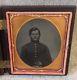 NR 1860's Civil War Tintype, Private Soldier with Frock, Percha Gutta Union Case