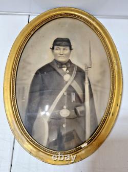 Named Civil War Union Soldier Convex Glass 1st VT Artillery Wounded Cold Harbor