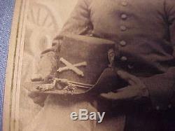 Named Union Civil War soldier CDV With Hardee Hat Weapon Quackenbush CDV