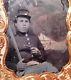 Navy Civil War Soldier Ambrotype (On Glass) Navy Sword & Pistol withGutta Case