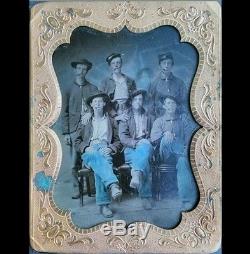 Nice 4th plate tinted tintype of civil war soldiers