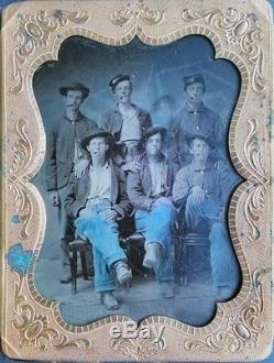 Nice 4th plate tinted tintype of civil war soldiers