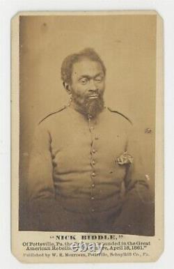 Nicholas Biddle CDV withStamp First Black Soldier Civil War 1865 Union Army Photo