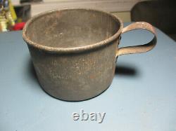 OLD ANTIQUE ORIGINAL 1800s CIVIL WAR & INDIAN WARS ARMY SOLDIER TIN DRINKING CUP
