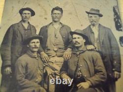 ORIGINAL 1860's'TINTYPE' PhotoGroup of CONFEDERATE SOLDIERS Civil War(J)