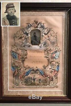 ORIGINAL IDed Identified Civil War KIA Union Soldier Hand Painted Plaque Tintype