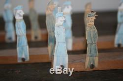Old Civil War Union Officer Soldiers Antique Folk Art Primitive American Toy