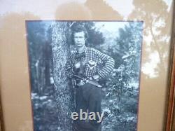 Old Framed Photograph Union Soldier Emory Eugene with Sword and Knife