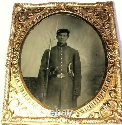 Original 6th Plate Size Civil War Soldier Triple Armed Must See 3 Day Listing