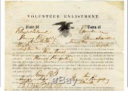 Original CIVIL War Enlistment, 1863 Black Soldier