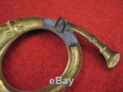 Original Civil War Union Enlisted Infantry Soldiers Brass Horn Kepi Insignia