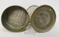 Original Civil War Union Soldier Collapsible Drinking Tin Cup w Shield badge
