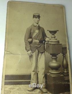PA Young Civil War soldier cdv photograph U. S. Buckle Breast Plate J. W. Hurn