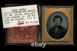 Pre Civil War Ambrotype of ID'd Confederate Soldier Virginia Artillery