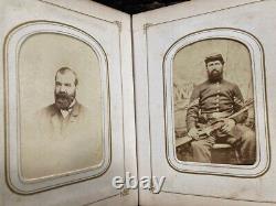 Preserved Civil War album 50 CDVs Philadelphia family 4 soldiers + schoolhouse