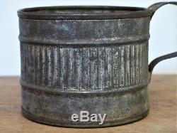 RARE 19th C Civil War ERA Embossed TIN SOLDIER'S DRINKING Cup Mug TINNED IRON