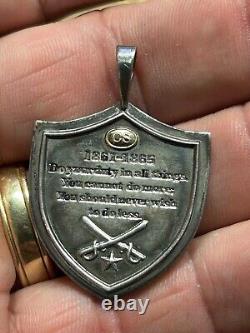 RARE 925 Sterling silver Civil War CS CSA Soldiers Duty necklace PENDANT jewelry