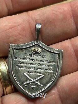 RARE 925 Sterling silver Civil War CS CSA Soldiers Duty necklace PENDANT jewelry