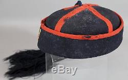 RARE! Antique Authentic Civil War Zouave Soldier, Wool Hat with Tassel & Insignia