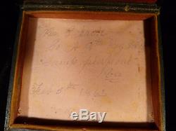 RARE CIVIL WAR SOLDIER TIN TYPE PHOTOGRAPH CASE With FLAGS, SHIP & CANNON 1862