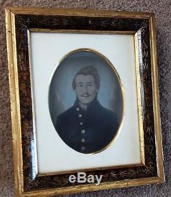 RARE CIVIL WAR Union Soldier PENNELLOGRAPH Tintype MUSEUM HAND-PAINTED FOLK ART