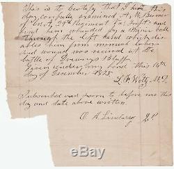 RARE Civil War Confederate Soldier Battle Wound Document 29th Virginia CSA Vet