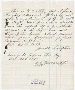 RARE Civil War Confederate Soldier Battle Wound Document 45th Virginia CSA Vet