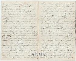 RARE Civil War Letter 1862 Soldier Charles Barber Suicide & War Geneseo NY