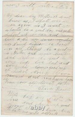 RARE Civil War Letter 1862 Soldier Charles Barber Suicide & War Geneseo NY
