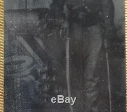RARE Original Cased Antique Civil War Photograph Soldier Sword Uniform Tintype