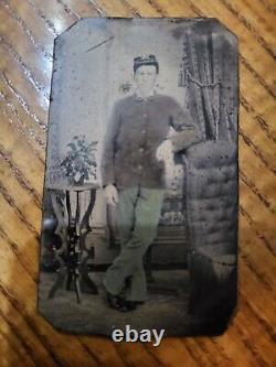 RARE Original Period Civil War Soldier Tin Type