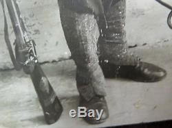 RARE US Civil War Photograph ZOUAVE soldier / rifle gun sword & HOOKA water pipe