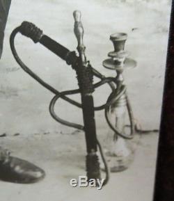 RARE US Civil War Photograph ZOUAVE soldier / rifle gun sword & HOOKA water pipe